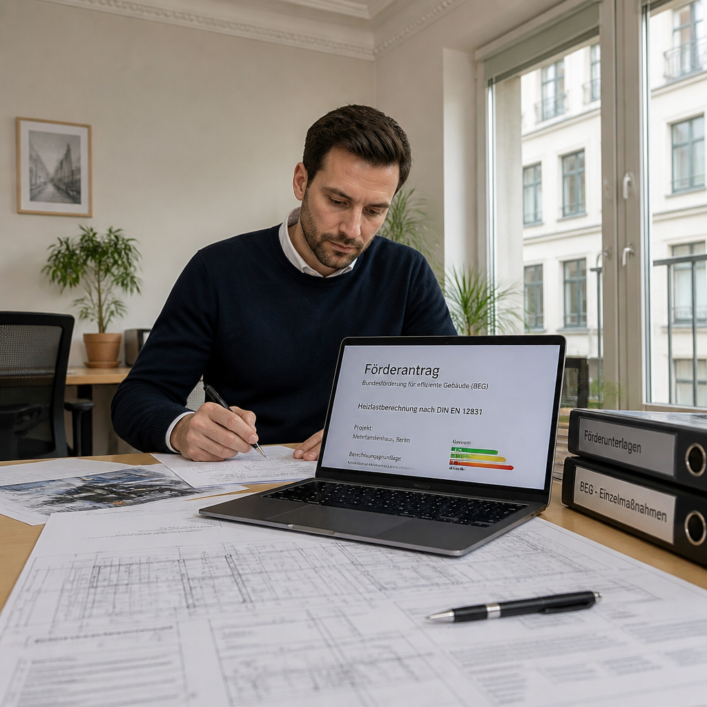 Checkliste für die Wärmepumpen-Förderung in Berlin mit Antrag und Gebäudedaten