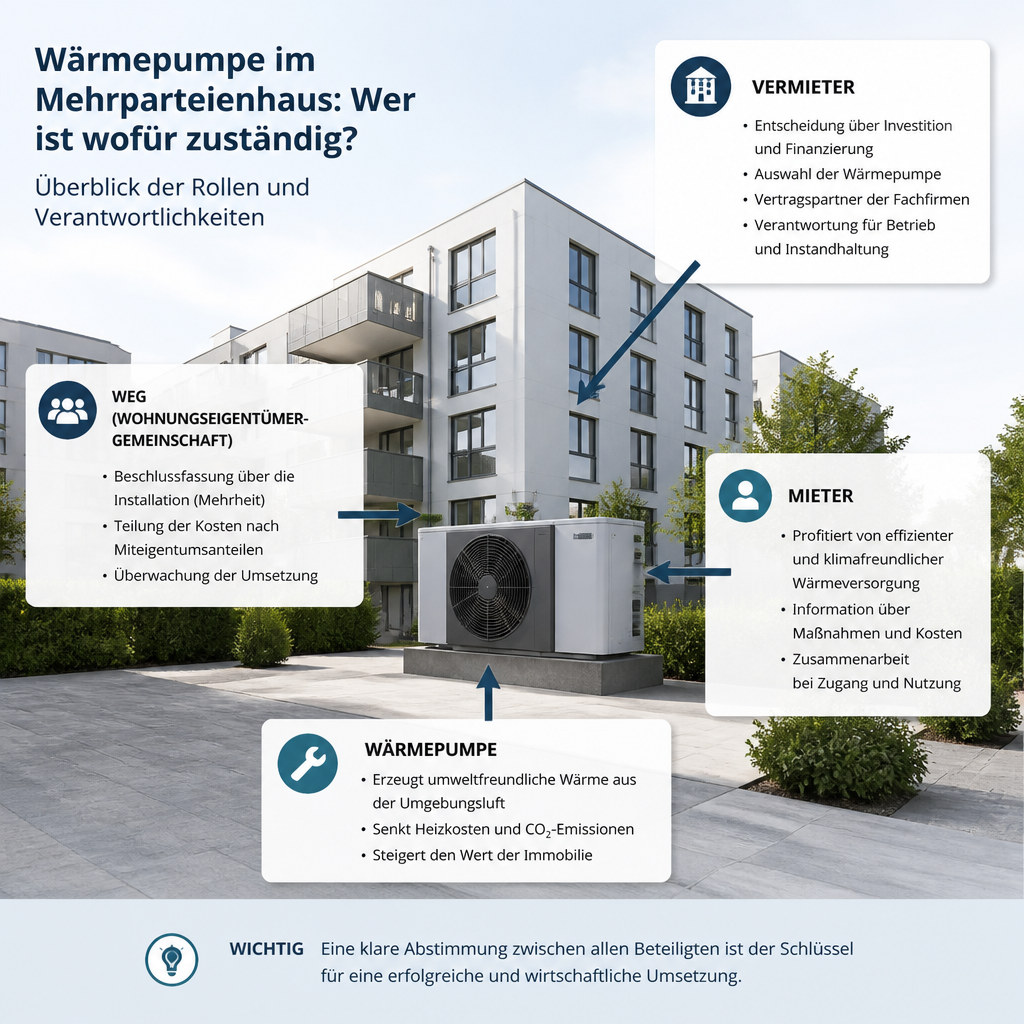Schematische Darstellung von Förderwegen für Mieter bei Wärmepumpen in Berlin und Brandenburg
