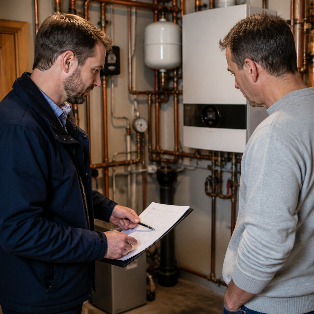Fachbetrieb erklärt Förderkette und technische Voraussetzungen für Wärmepumpe im Bestand