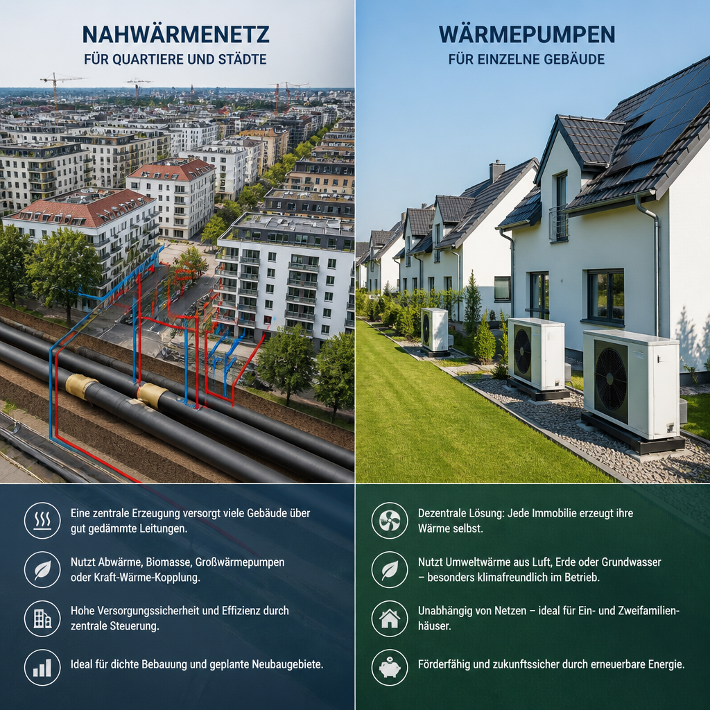 Vergleich von Nahwärme und Wärmepumpe in einer Brandenburger Siedlungsstruktur