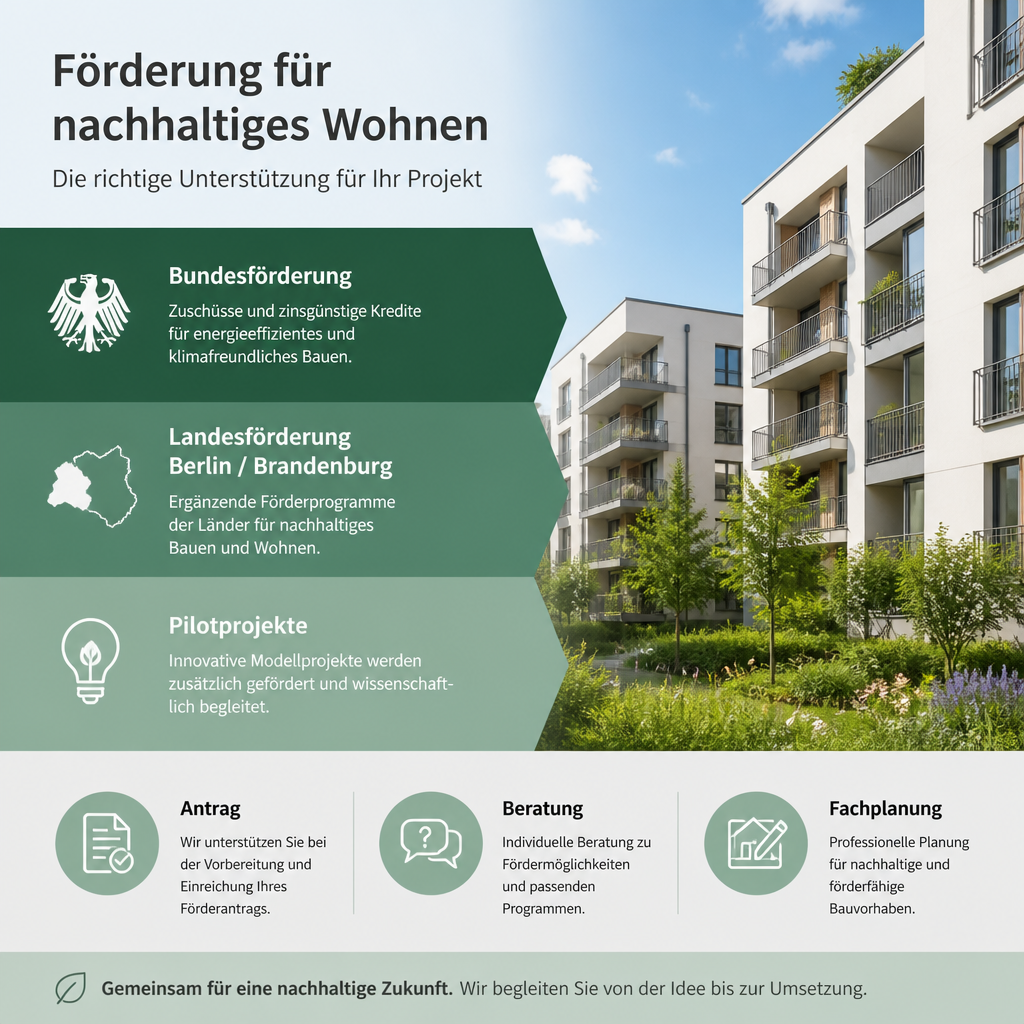 Infografik zur Kombination von Bundesförderung, Landesprogrammen und Pilotprojekten für Wärmepumpen