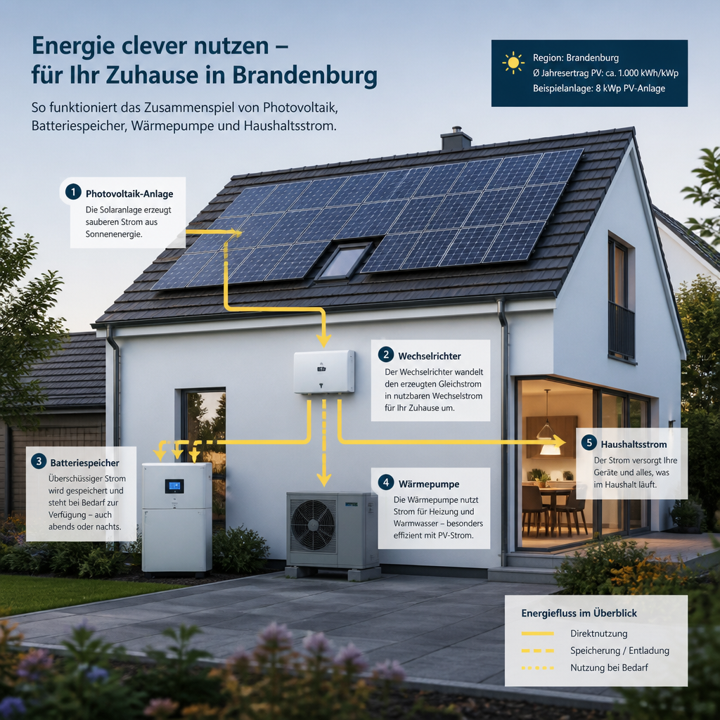 Diagramm zur Kombination von Wärmepumpe und Photovoltaik im Einfamilienhaus