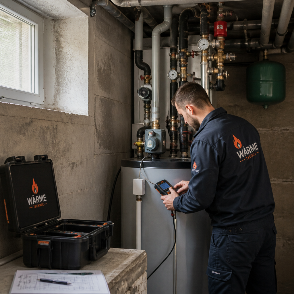 Fachbetrieb prüft Aufstellort und Heiztechnik für eine Wärmepumpe in Darmstadt
