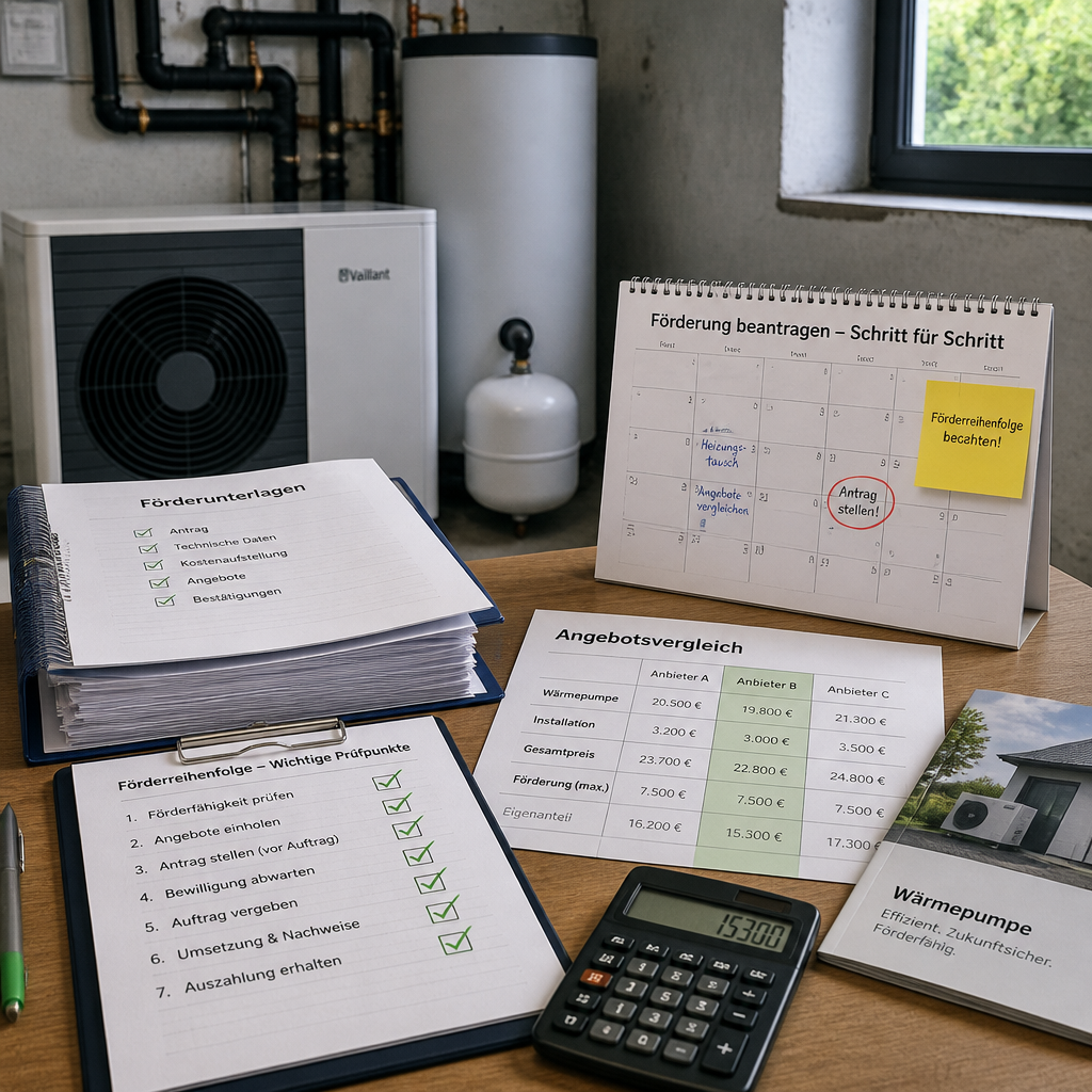 Check der Förderreihenfolge für Wärmepumpen in Brandenburg mit Dokumenten, Kalender und Kostenübersicht.